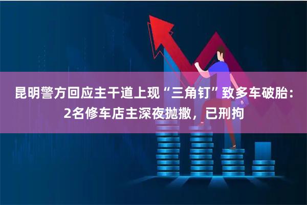 昆明警方回应主干道上现“三角钉”致多车破胎：2名修车店主深夜抛撒，已刑拘