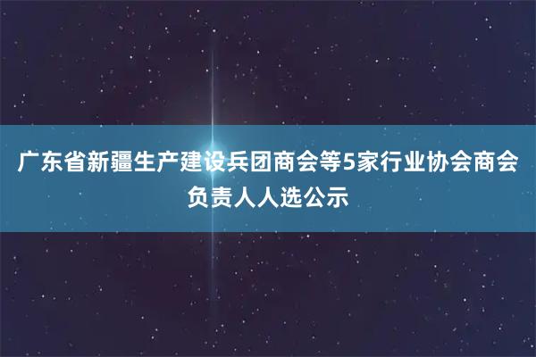 广东省新疆生产建设兵团商会等5家行业协会商会负责人人选公示
