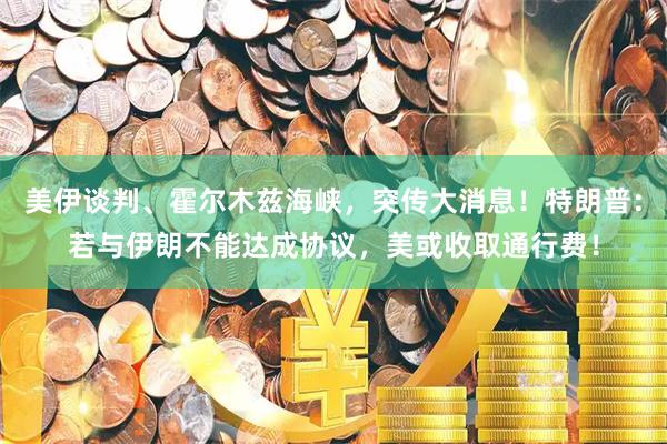 美伊谈判、霍尔木兹海峡，突传大消息！特朗普：若与伊朗不能达成协议，美或收取通行费！